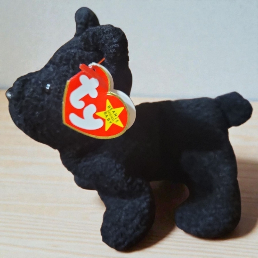Vtg 96 TY Beanie Baby Scottie Black Scottish Terrier Plush Stuffed Animal